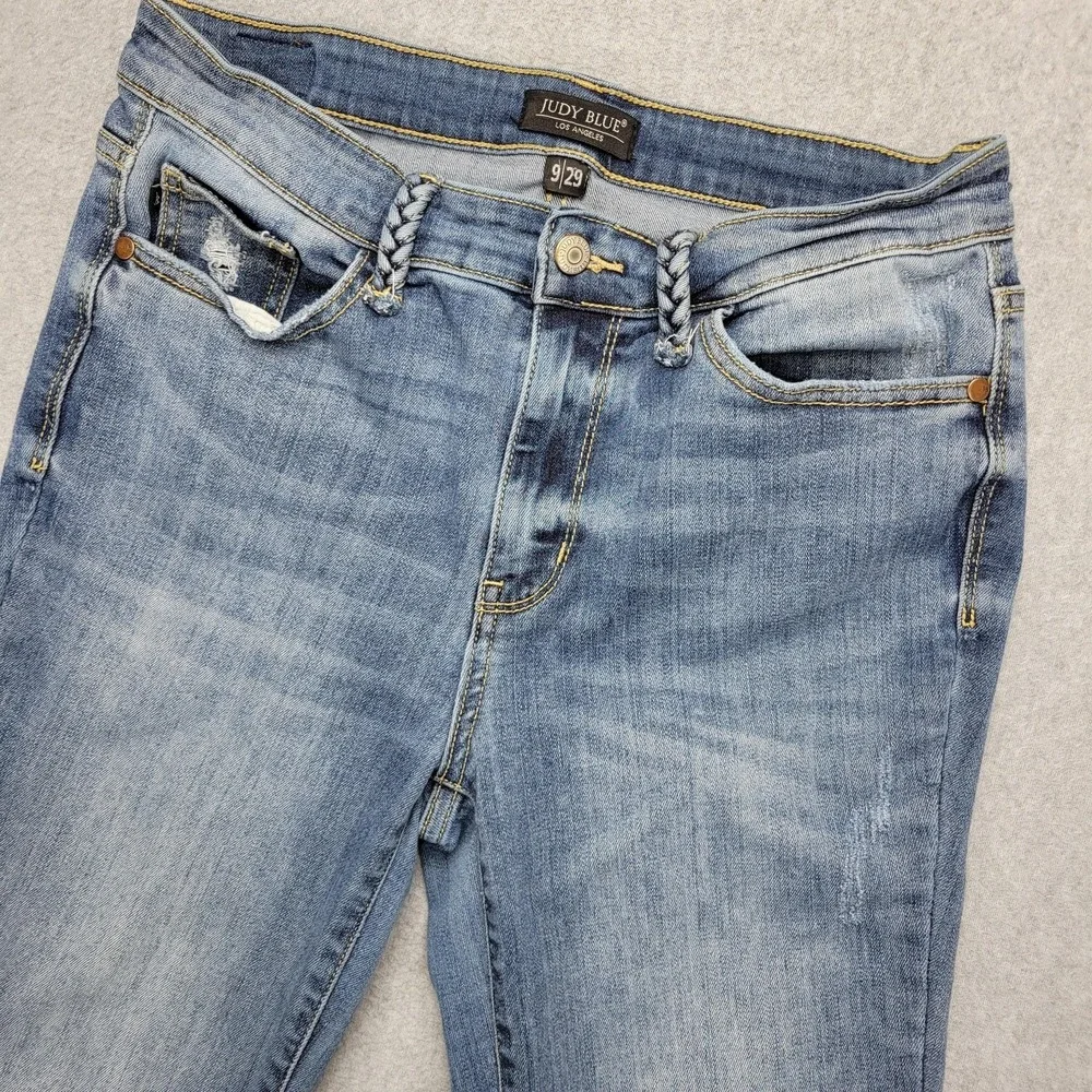 Judy‎ Blue Jeans Womens 9/29 Blue Med Wash Mid Rise Slim Bootcut Stretch Denim